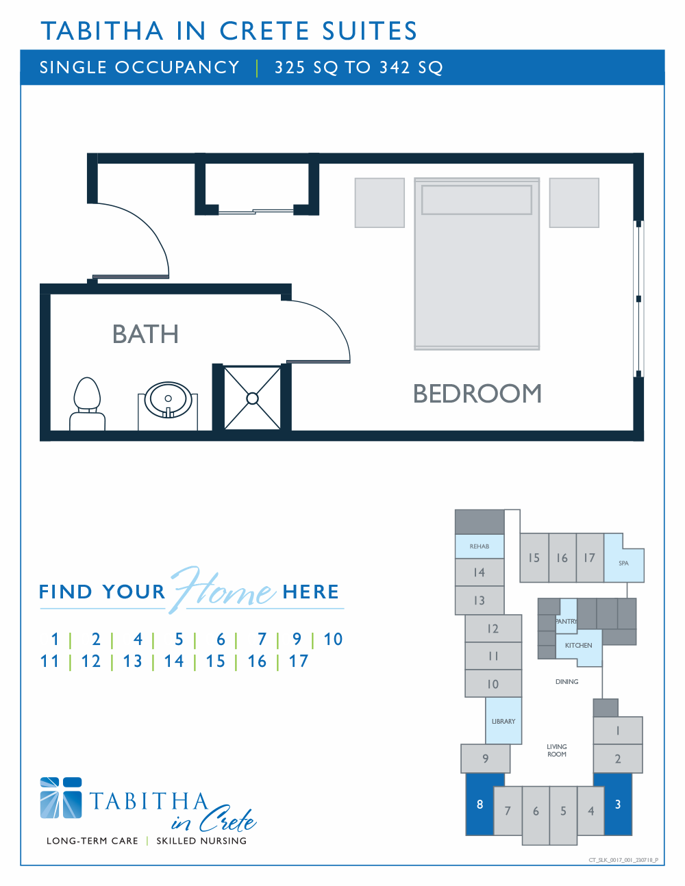 Single-occupancy Tabitha Residence suite