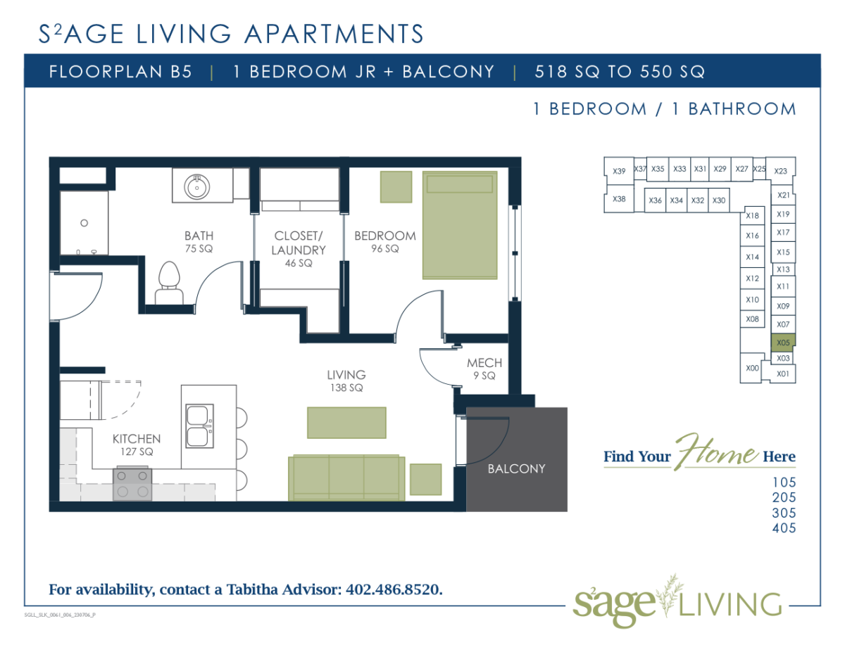 S2age Living Floor Plan, Apartment B5