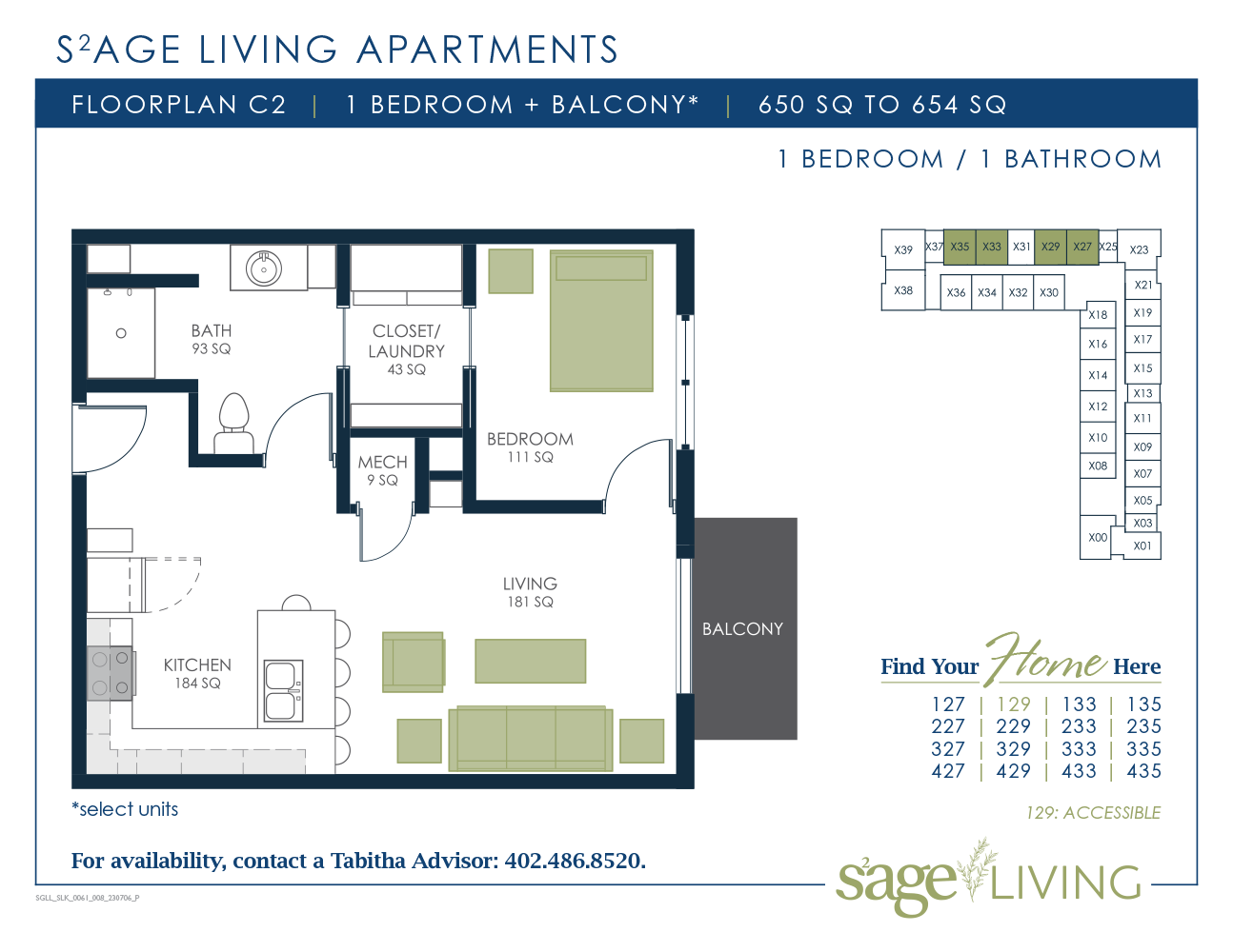 S2age Living Floor Plan, Apartment C2
