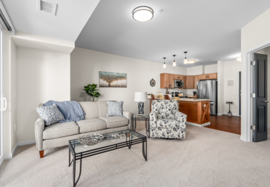 With a range of bright, open floorplans with nine-foot ceilings to choose from, our apartments offer maintenance-free living while fostering a sense of community through well-appointed shared common spaces.