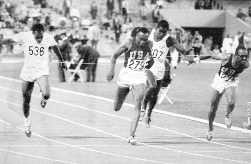 Charlie Greene running in the Olympics