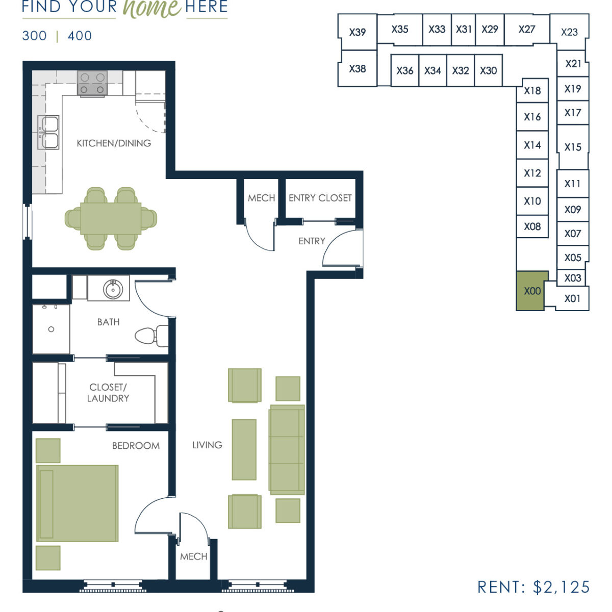 S2age Living Independent Senior Living Floorplan - Cinnamon