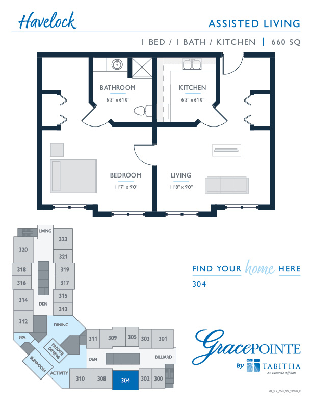 GracePointe Assisted Living Floor Plans: Havelock