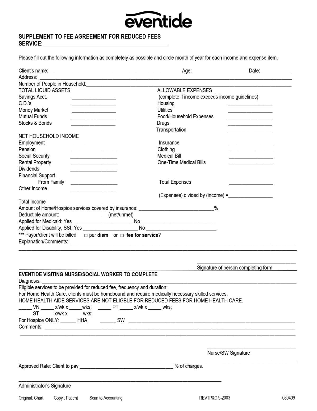 Reduced Fee Agreement